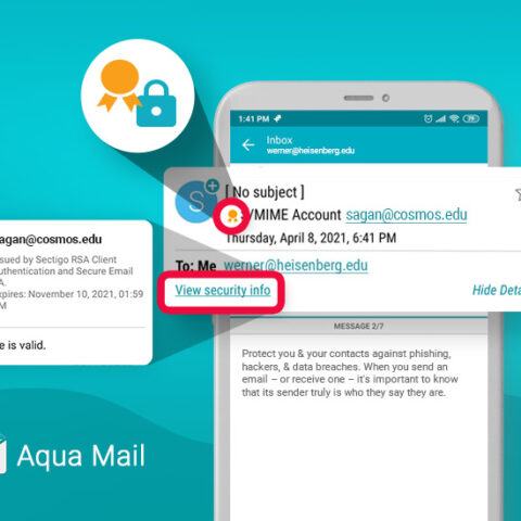 Découvrez Aqua Mail – le partenaire le plus fiable des professionnels pour la communication par e-mail sécurisée sur les appareils Android.