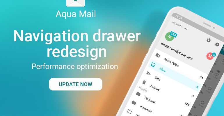 Aqua Mail 1.33 est désormais disponible. Voici ses nouveautés