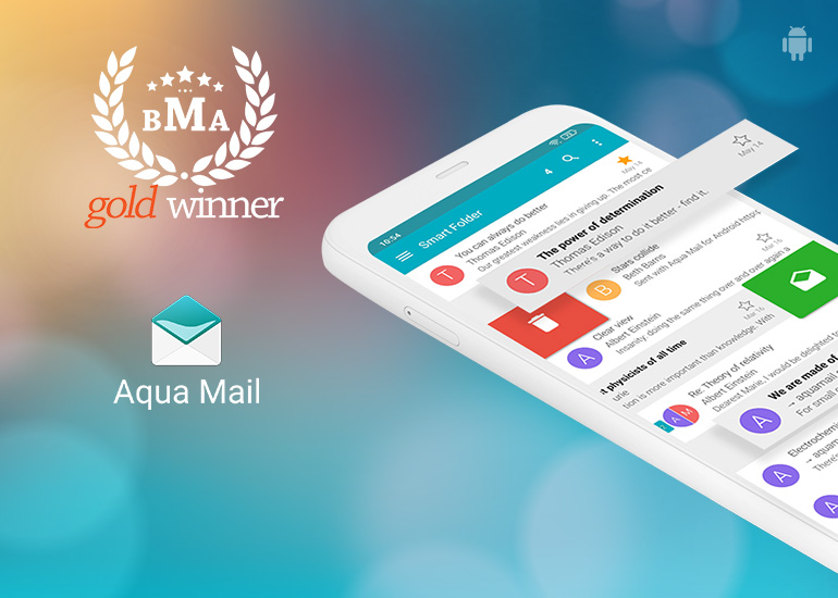 Aqua Mail a remporté le Gold Award de « Meilleure application mobile de l’année 2021 »