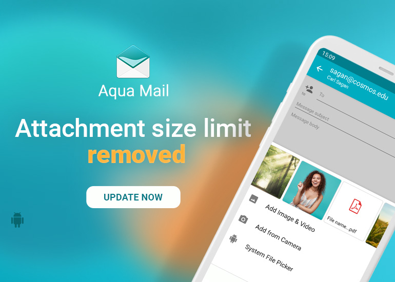 Aqua Mail 1.34 est disponible. Voici ses nouveautés