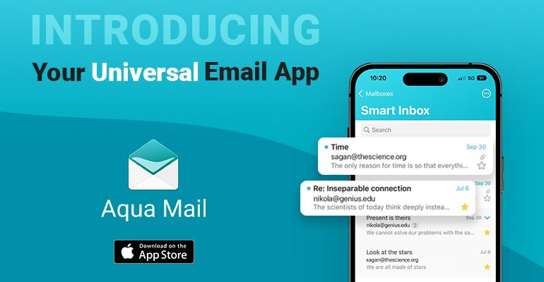 Aqua Mail Inc. die Einführung von Aqua Mail für iOS-Benutzer bekannt.