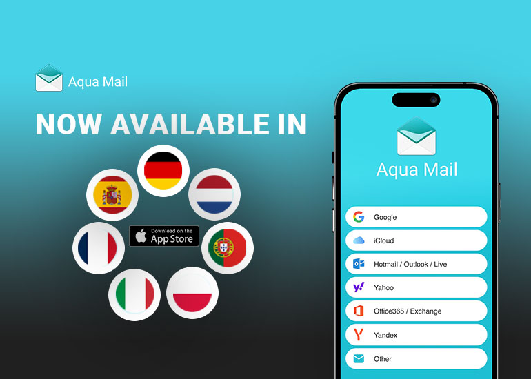 Aqua Mail pour iOS est maintenant disponible dans plus de langues