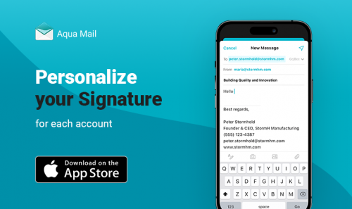 Personalize your email signatures per account in Aqua Mail for iOS