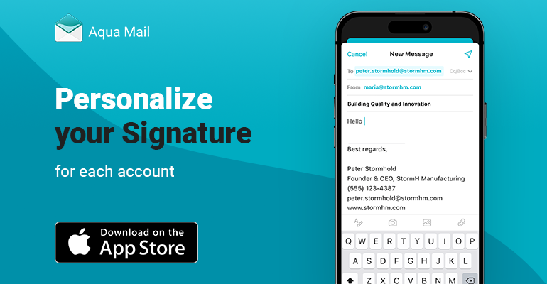 Personnalisez vos signatures d’e-mail par compte dans Aqua Mail pour iOS
