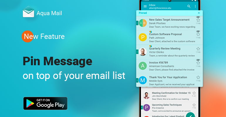 Stay on Top: The Advantages of Pinning Messages in Aqua Mail