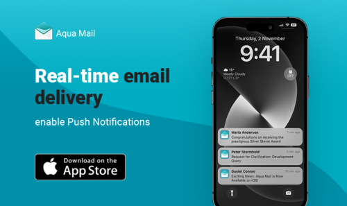 Livraison d’e-mails en temps réel : Activez les notifications Push pour les comptes de messagerie pris en charge par OAuth dans Aqua Mail pour iOS
