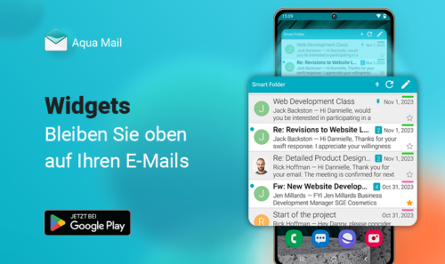 Maximieren Sie Ihre Produktivität mit den vielseitigen Android-Widgets von Aqua Mail